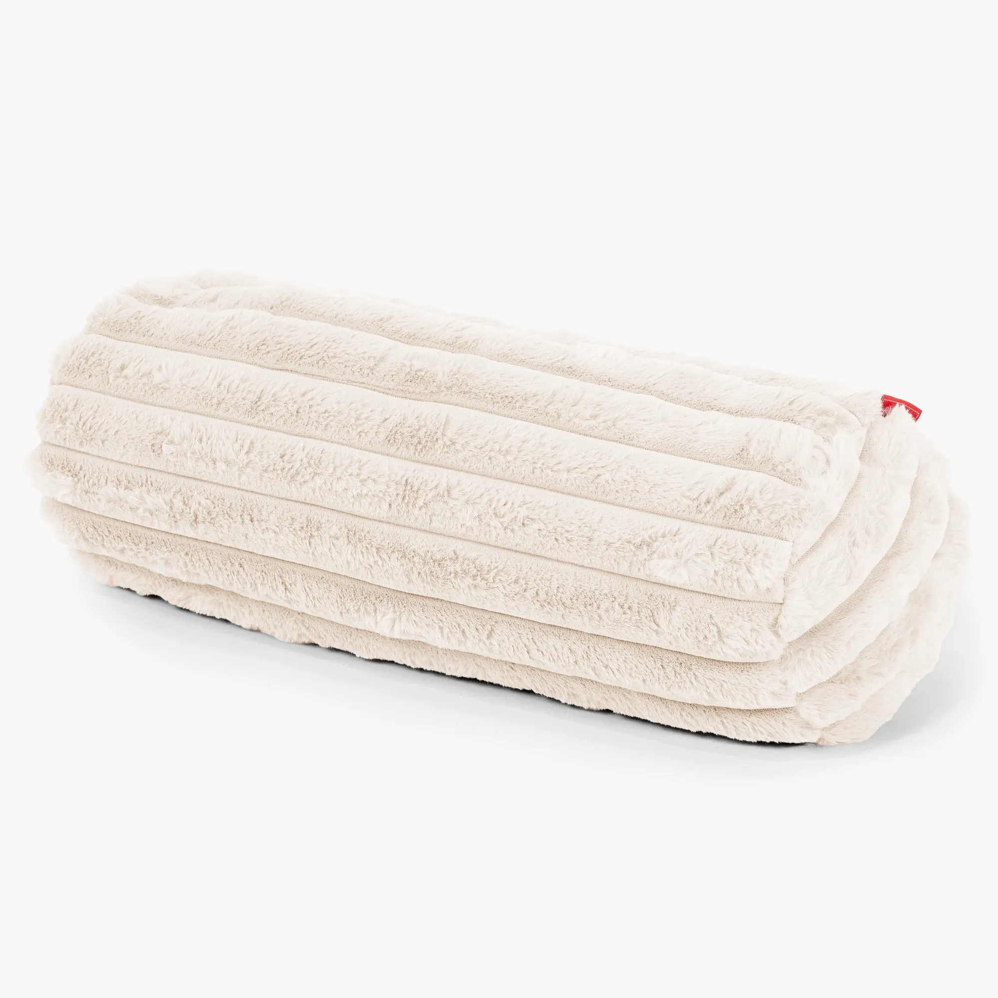 Housse de Traversin 20 x 55cm - Velours Ctelé Ultra Pelucheux Crème